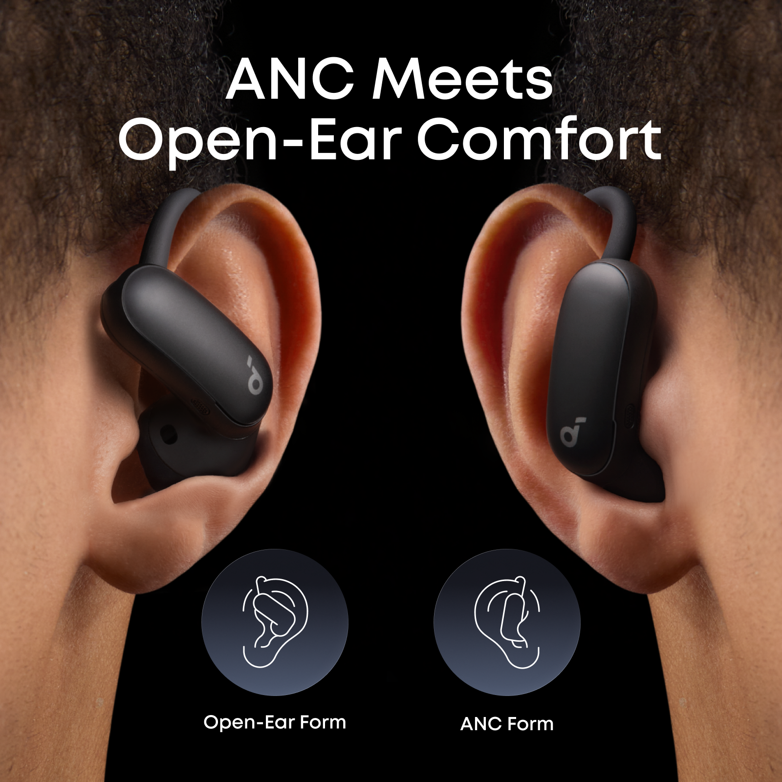 AeroFit 2 Pro Dual-Form Earbuds with Open-Ear and Active Noise Cancellation Form