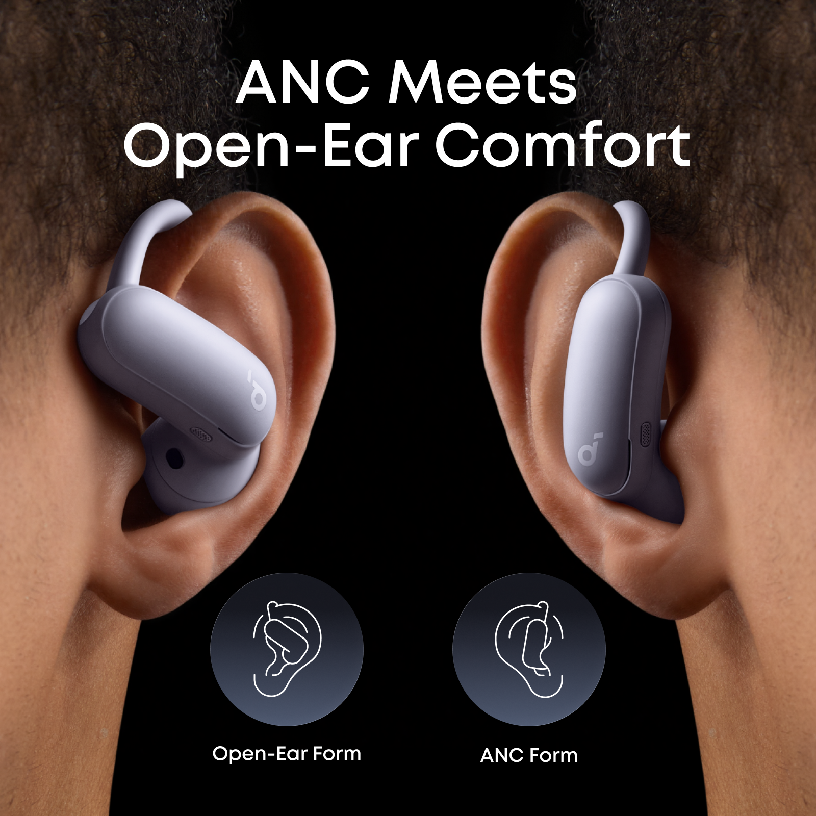 AeroFit 2 Pro Dual-Form Earbuds with Open-Ear and Active Noise Cancellation Form