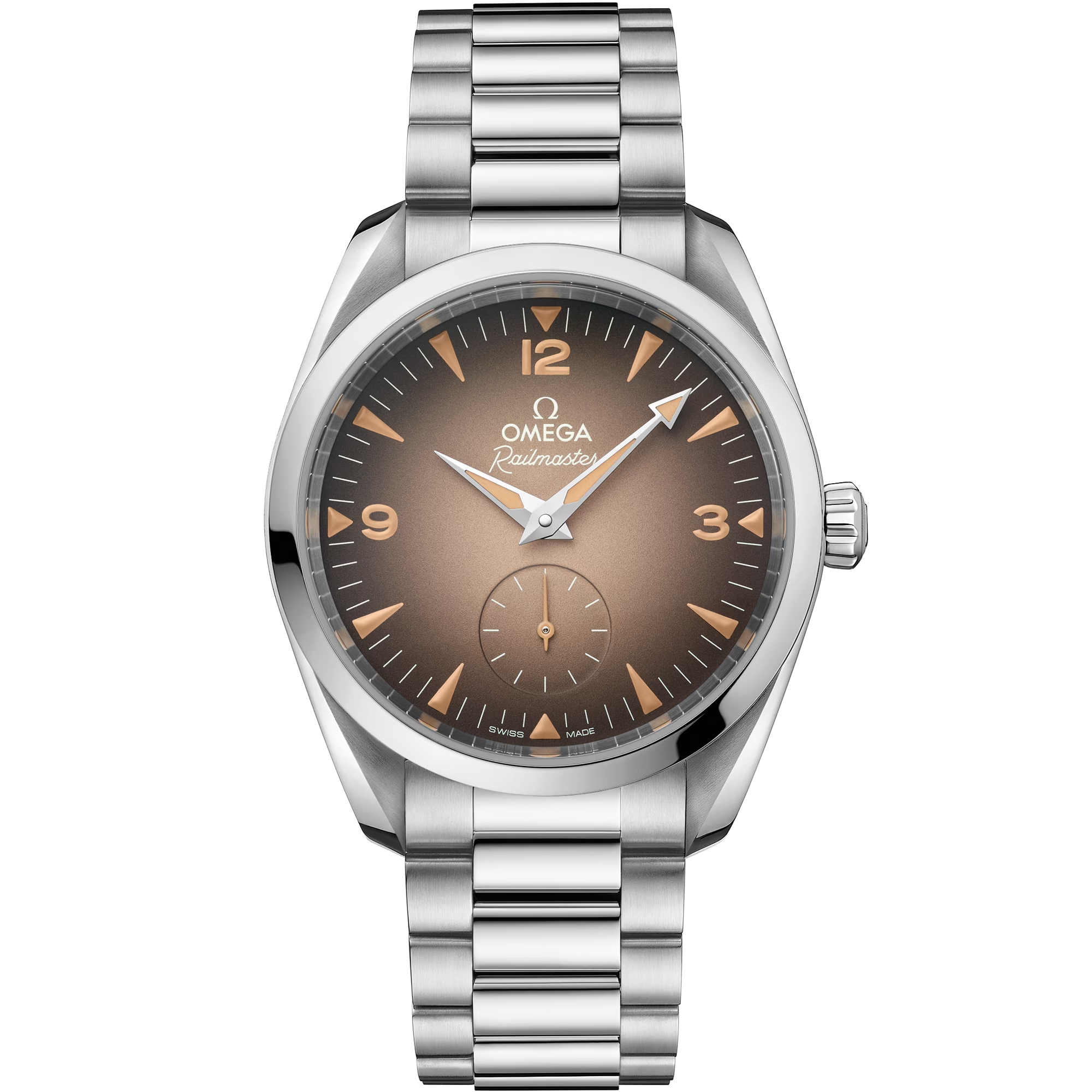 Seamaster Railmaster | 38mm, Stainless Steel, Brown Dial