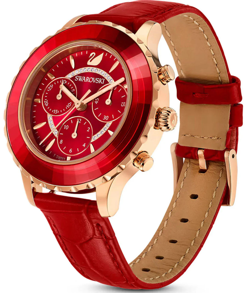 Swarovski Octea Lux Chrono Ladies Red Watch