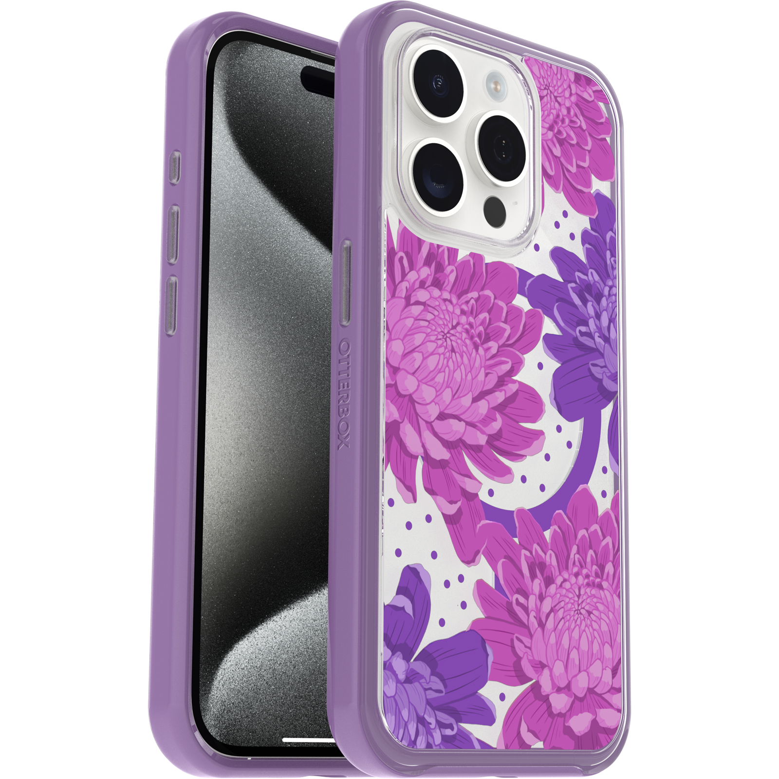 iPhone 15 Pro Symmetry Series Clear Case for MagSafe Fluttering Flora