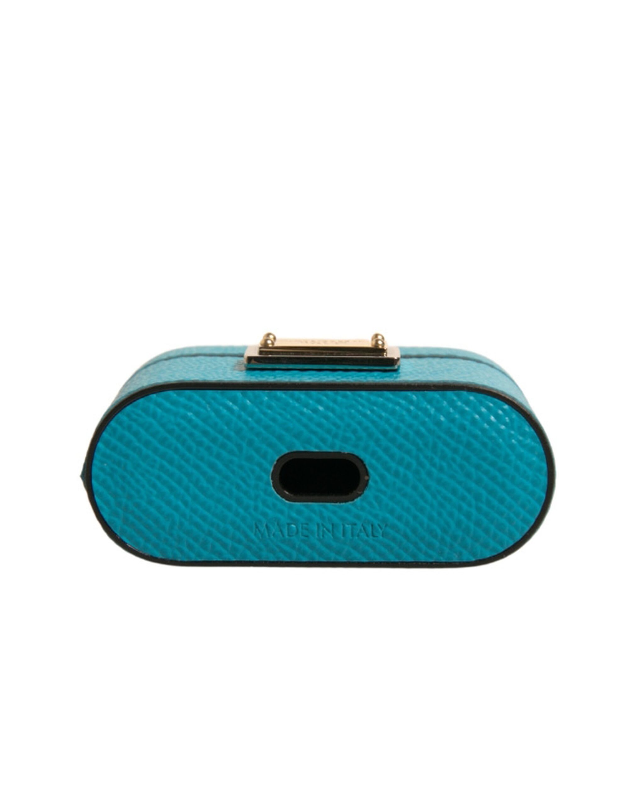 Dolce & Gabbana Leather Metal Logo Plaque Holder Airpods Case