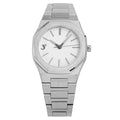 Three Square Men's Silver White Quartz 38mm Stainless Steel Watch
