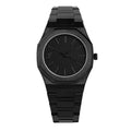 Three Square Men's All Black PVD Quartz Stainless Steel Watch