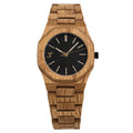 Three Square Men's Wood Black Quartz Watch
