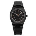 Three Square Men's Black Rose Gold Quartz Stainless Steel Watch