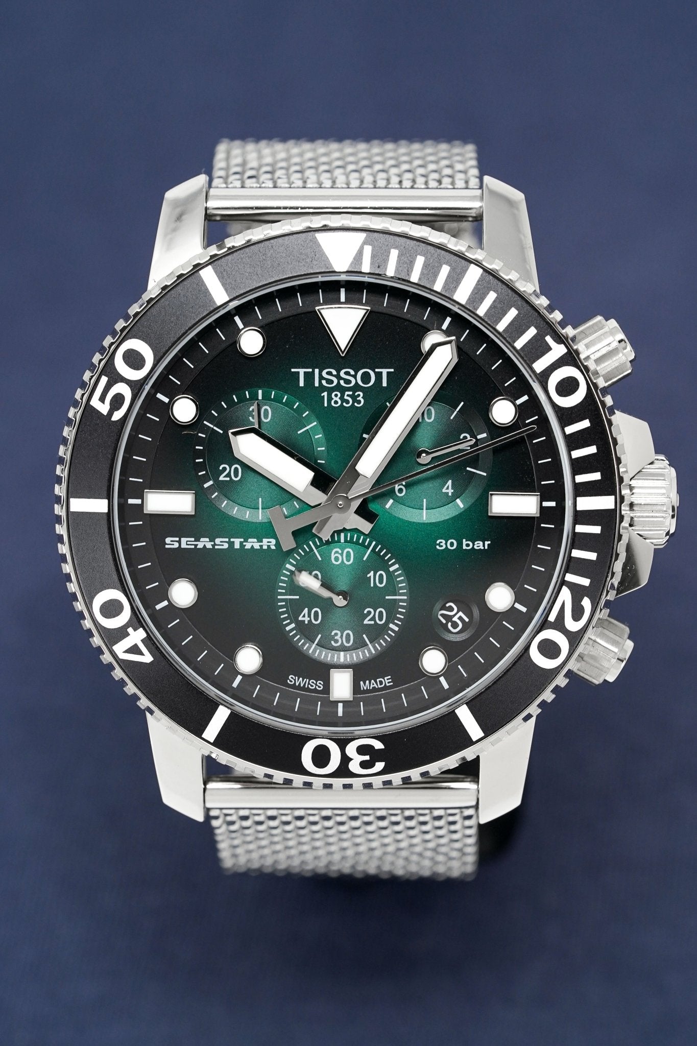 Tissot Chronograph Watch SEASTAR 1000 Green Mesh