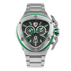 Tonino Lamborghini Spyder X Men's Silver Green Watch