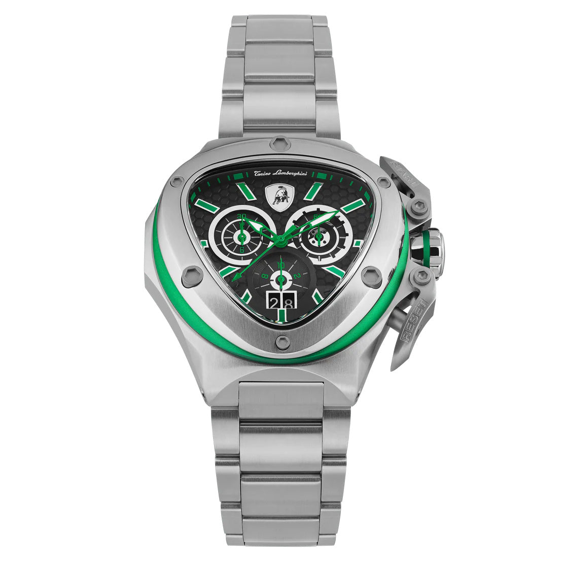Tonino Lamborghini Spyder X Men's Silver Green Watch