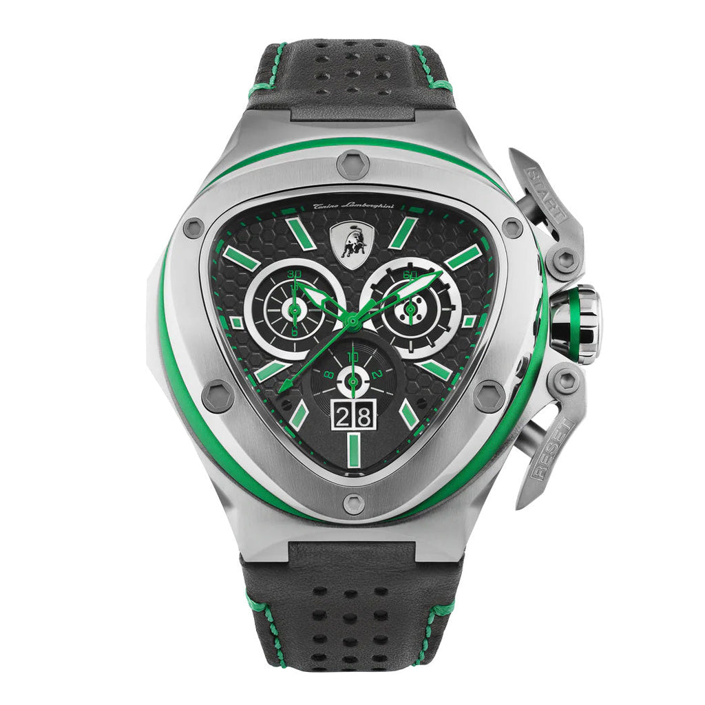 Tonino Lamborghini Spyder X Men's Silver Green Watch