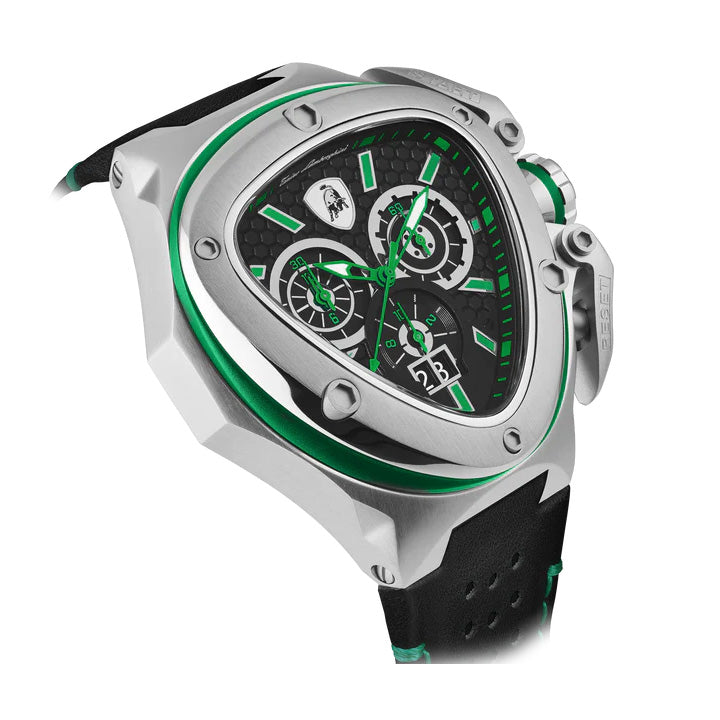 Tonino Lamborghini Spyder X Men's Silver Green Watch