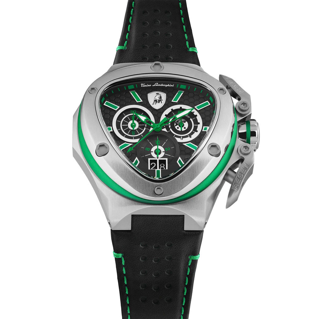 Tonino Lamborghini Spyder X Men's Silver Green Watch