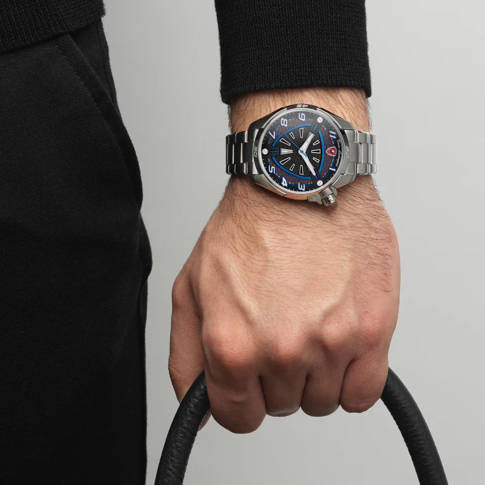 Tonino Lamborghini Shock ABS Men's Silver Blue Watch