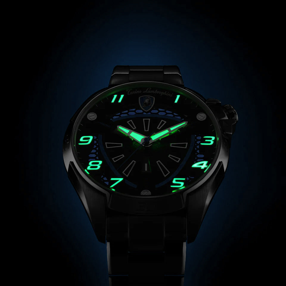 Tonino Lamborghini Shock ABS Men's Silver Blue Watch