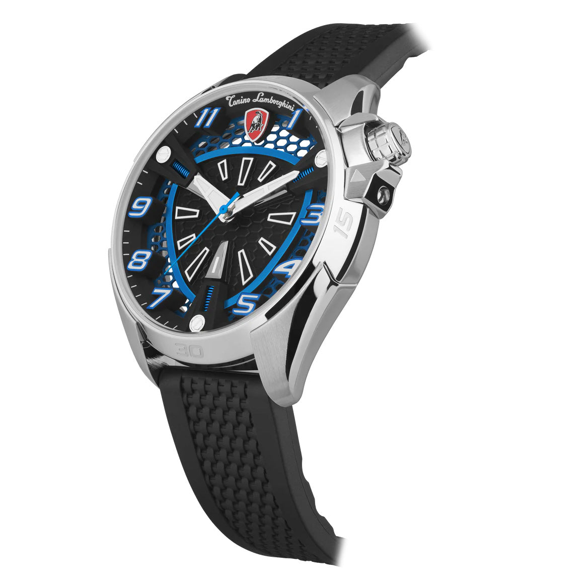 Tonino Lamborghini Men's Watch 42mm Shock ABS Silver Blue