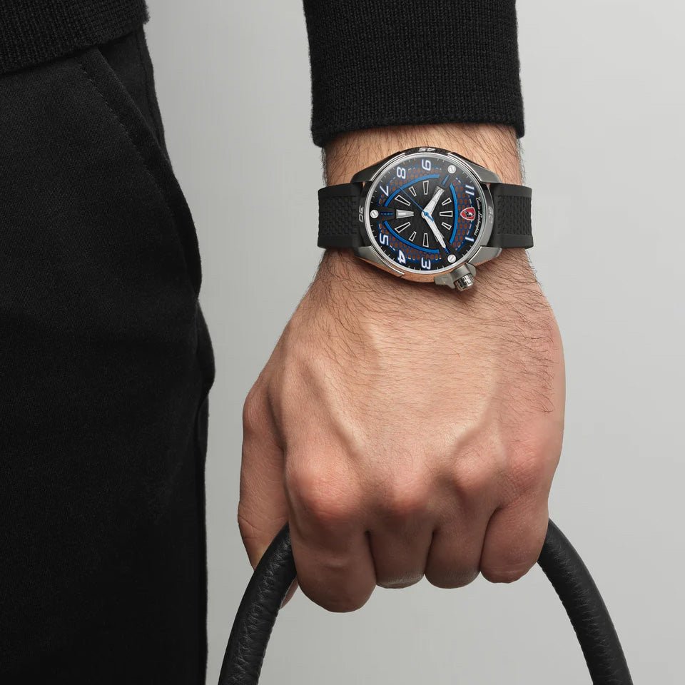 Tonino Lamborghini Shock ABS Men's Silver Blue Watch