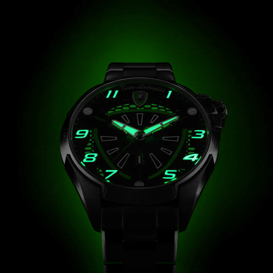 Tonino Lamborghini Shock ABS Men's Silver Green Watch