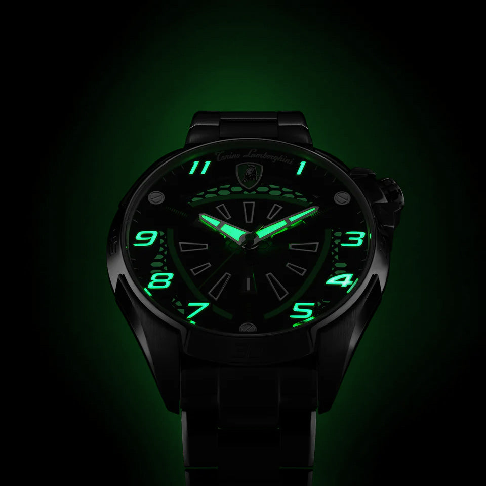 Tonino Lamborghini Shock ABS Men's Silver Green Watch