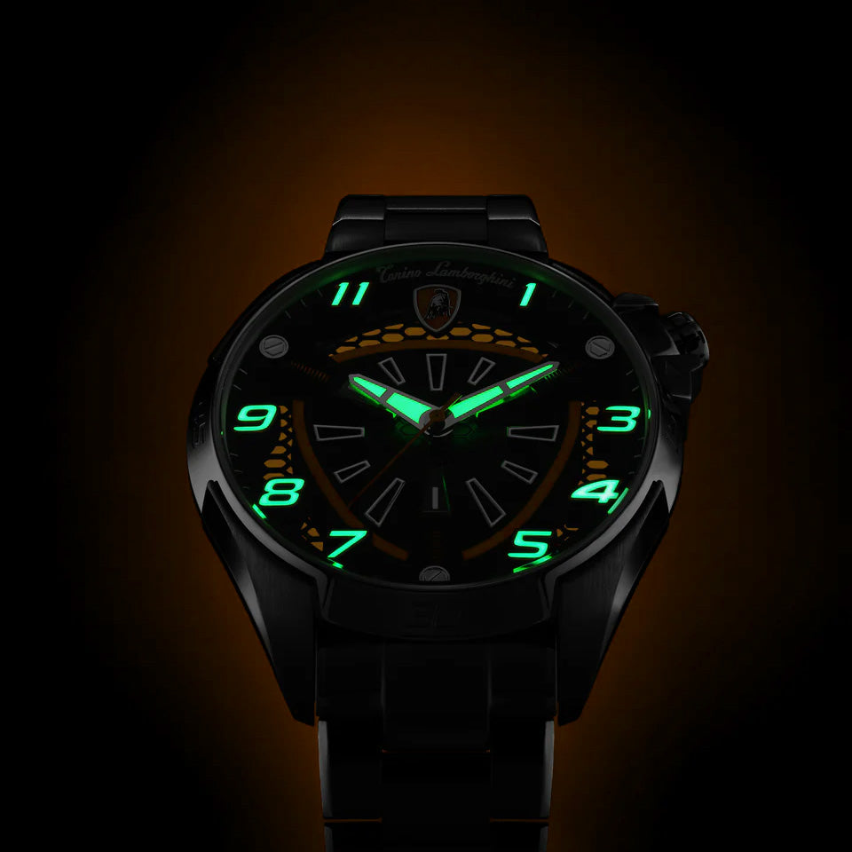 Tonino Lamborghini Shock ABS Men's Silver Orange Watch