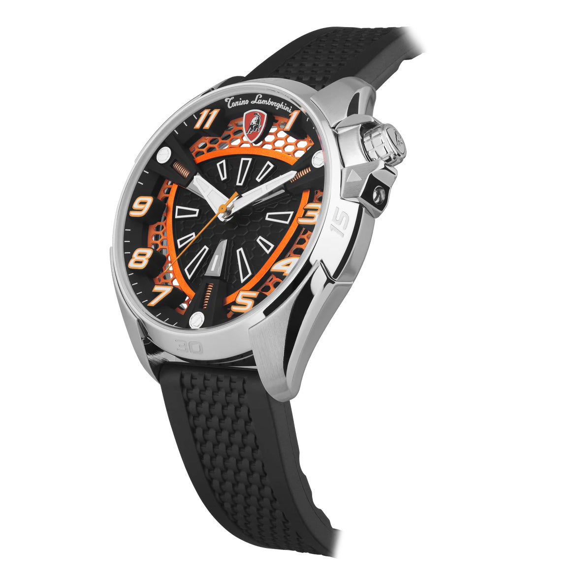 Tonino Lamborghini Shock ABS Men's Silver Orange Watch