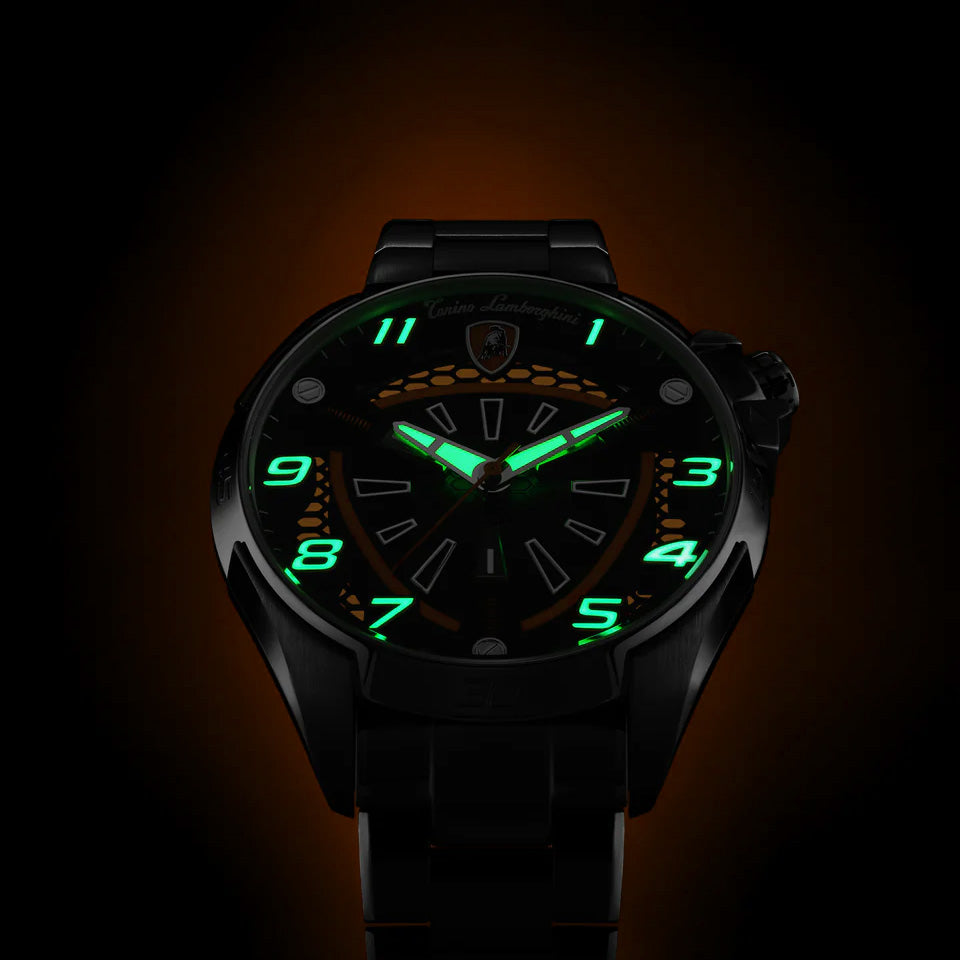 Tonino Lamborghini Shock ABS Men's Silver Orange Watch