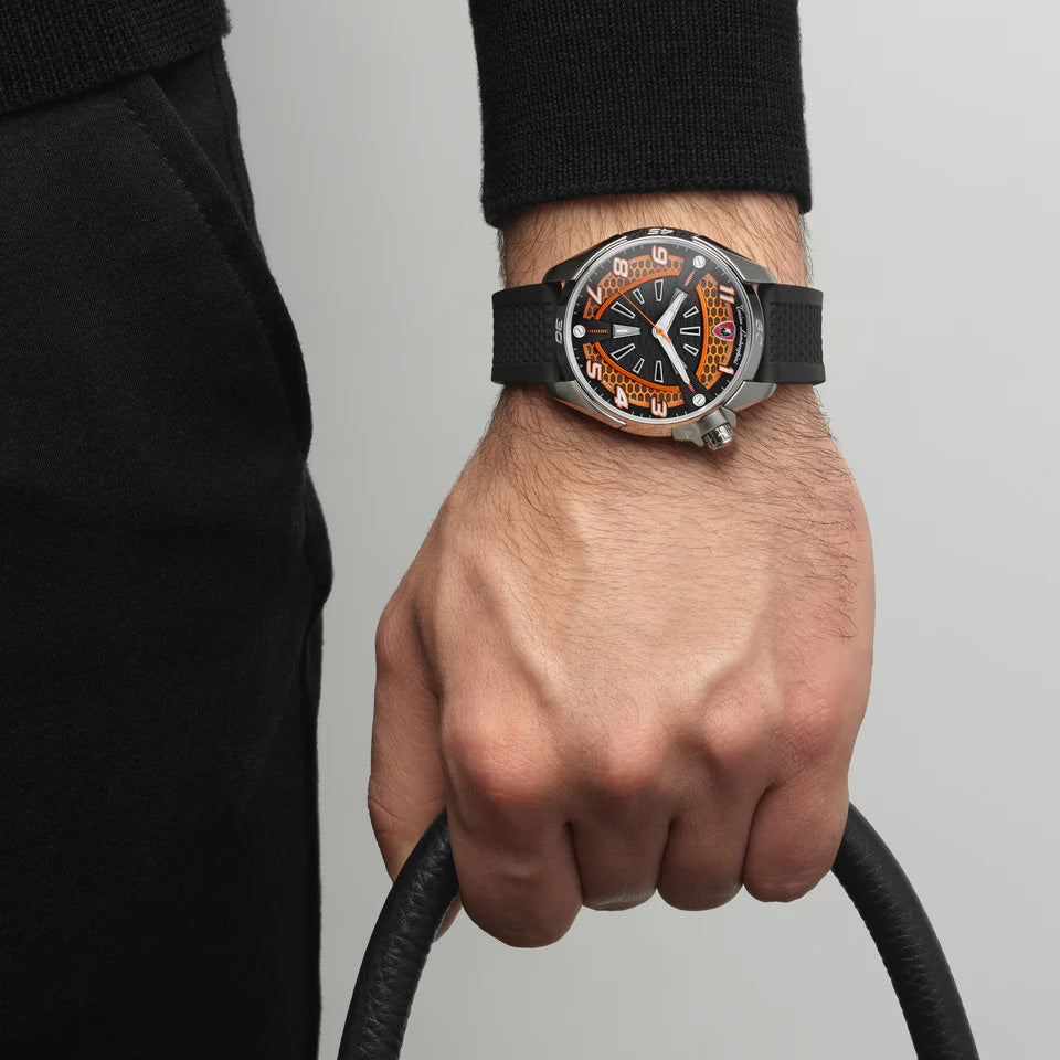 Tonino Lamborghini Shock ABS Men's Silver Orange Watch