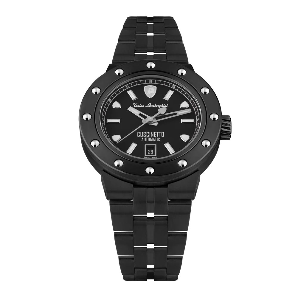 Tonino Lamborghini Cuscinetto Men's Black White Watch