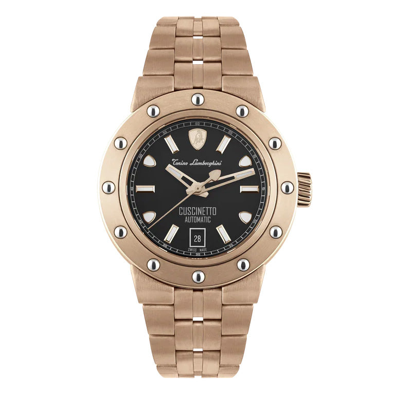 Tonino Lamborghini Cuscinetto Men's Rose Gold Black Watch