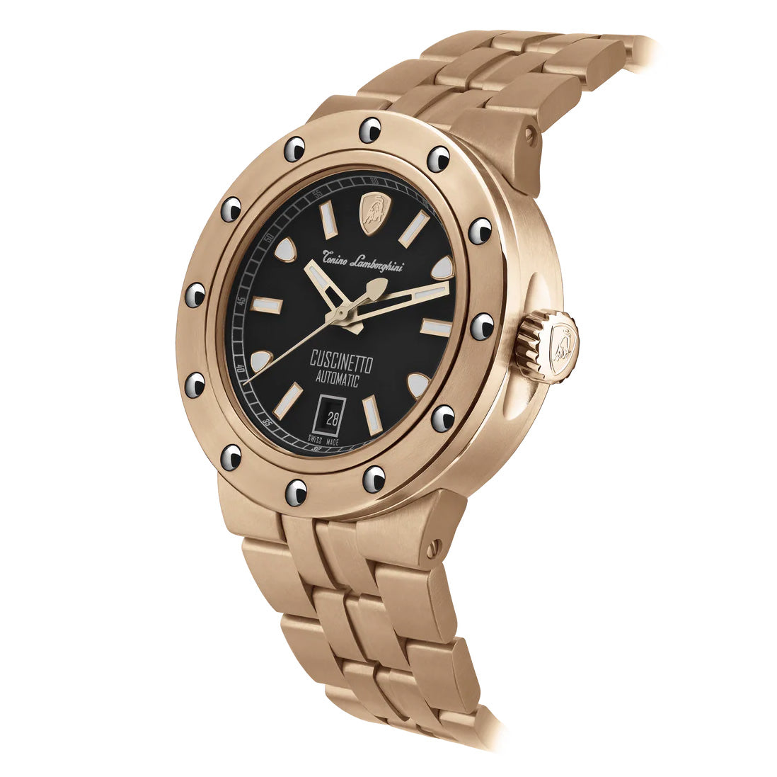 Tonino Lamborghini Cuscinetto Men's Rose Gold Black Watch