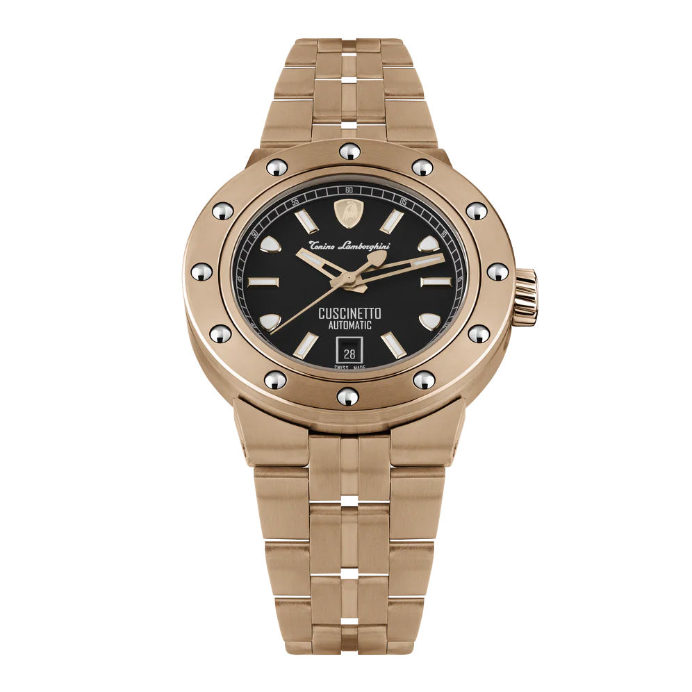 Tonino Lamborghini Cuscinetto Men's Rose Gold Black Watch