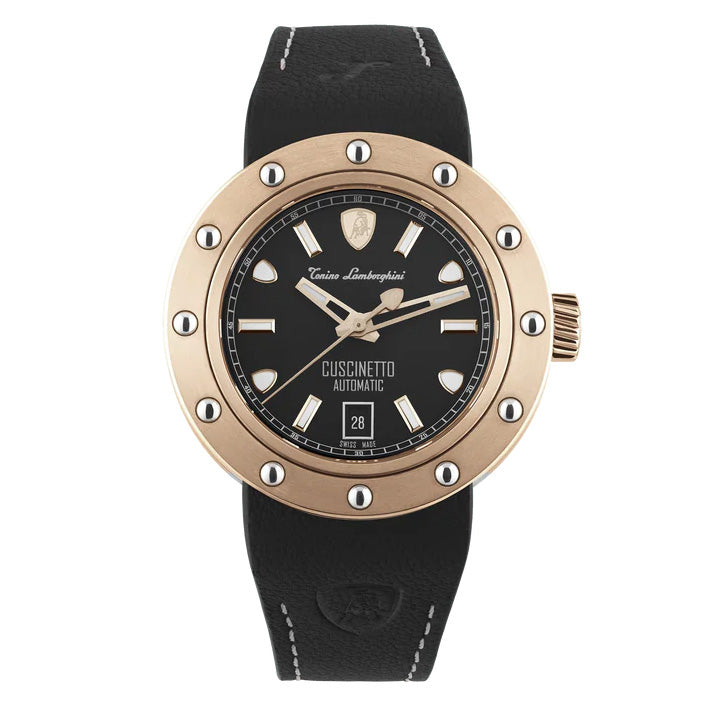 Tonino Lamborghini Cuscinetto Men's Rose Gold Black Watch
