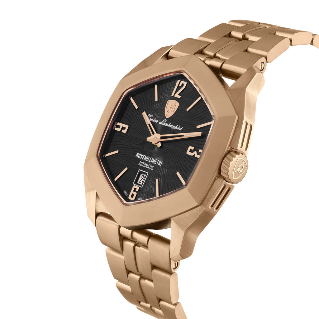 Tonino Lamborghini Novemillimetri Men's Rose Gold Black Watch