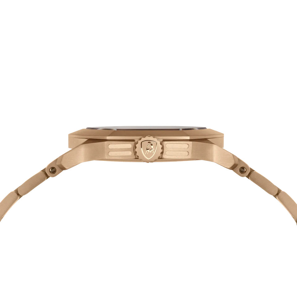 Tonino Lamborghini Men's Watch 43mm Novemillimetri Rose Gold Black