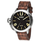 U-Boat Men’s Watch 47mm Classico U-47 Black Brown