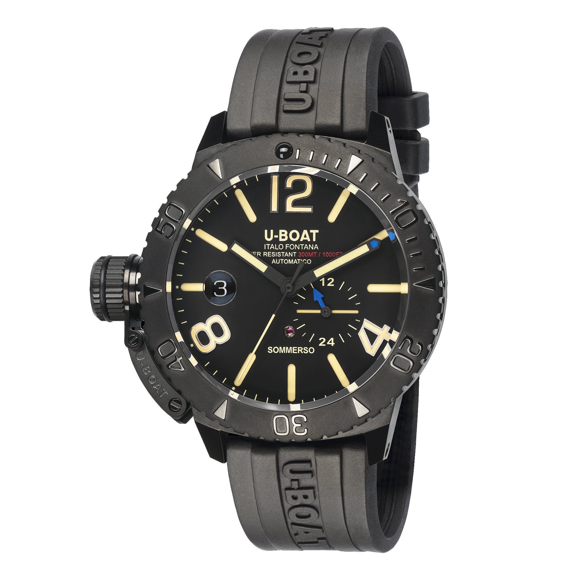 U-Boat Men’s Watch 46mm Sommerso Diver DLC Black