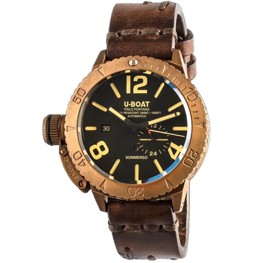 U-Boat Men’s Watch 46mm Sommerso Bronze Diver Black