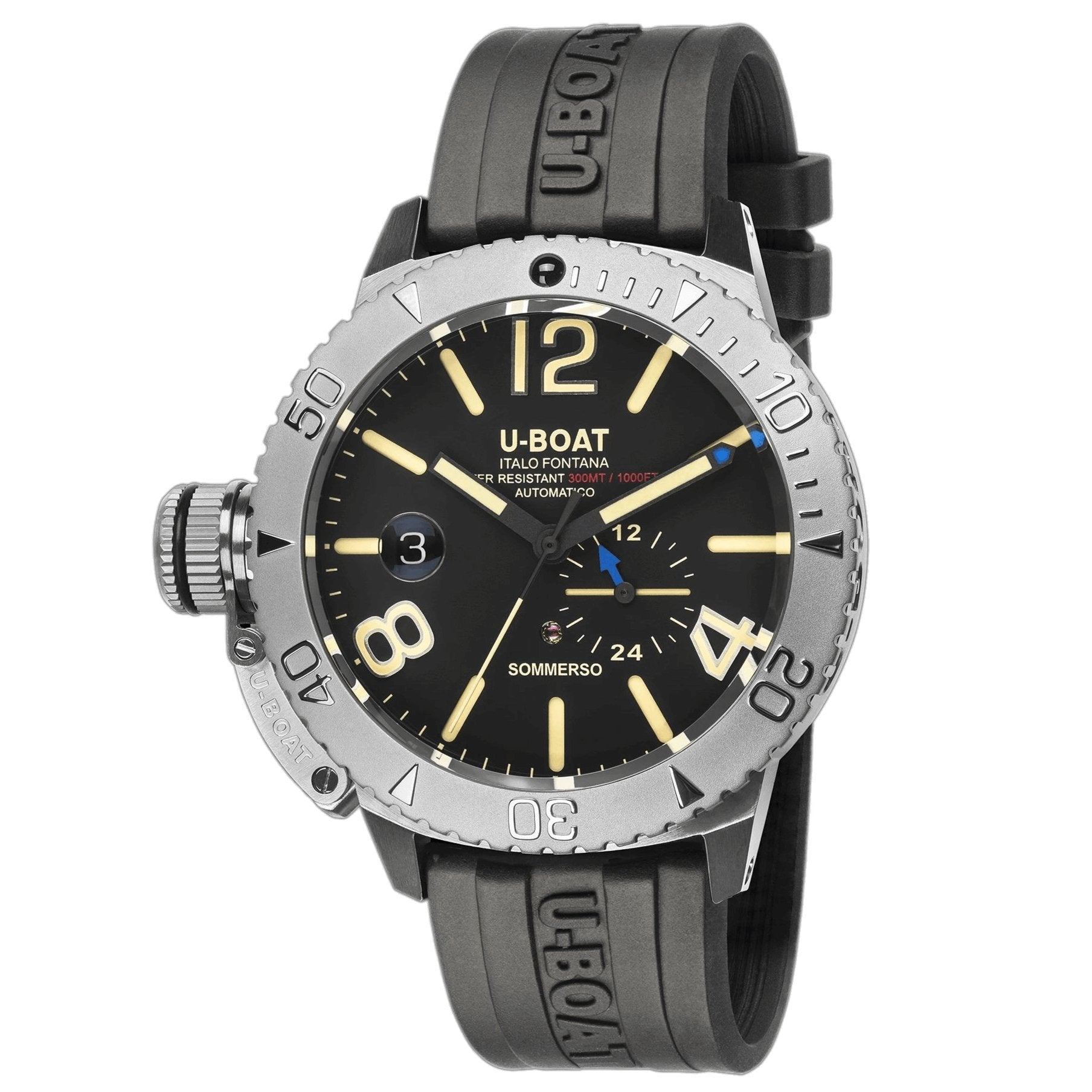 U-Boat Men’s Watch 46mm Sommerso Automatic Diver Black