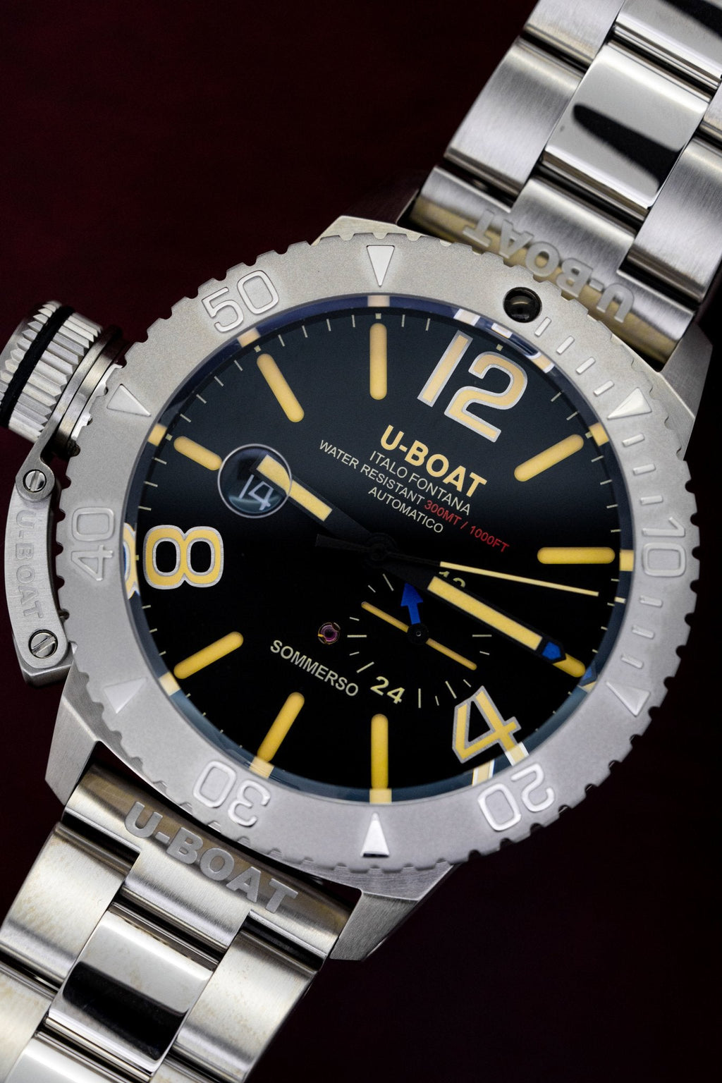 U-Boat Men’s Watch 46mm Sommerso Automatic Diver Steel