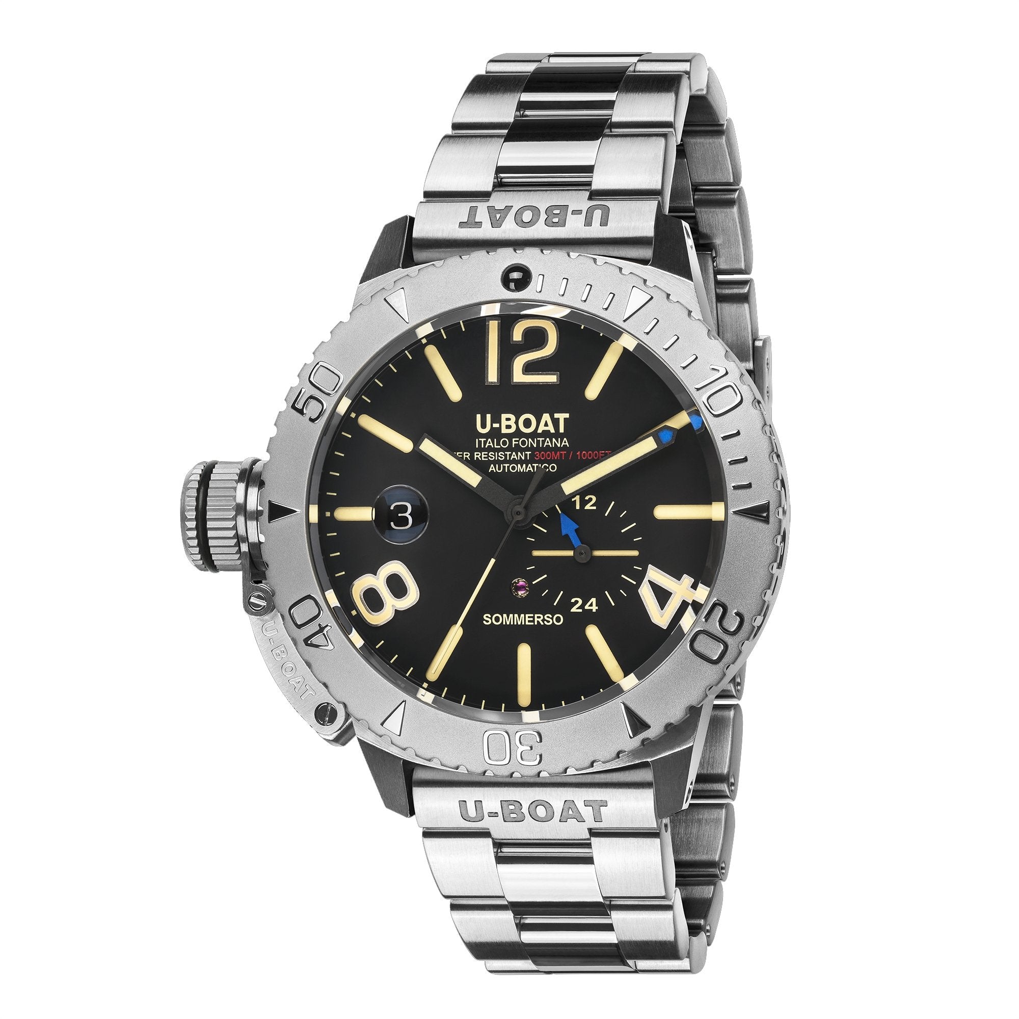 U-Boat Men’s Watch 46mm Sommerso Automatic Diver Steel