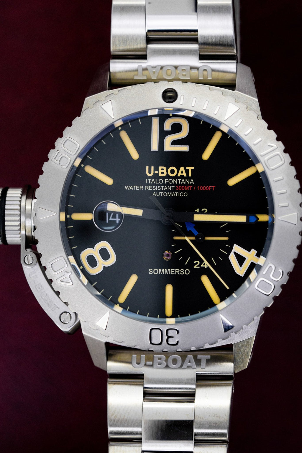 U-Boat Men’s Watch 46mm Sommerso Automatic Diver Steel