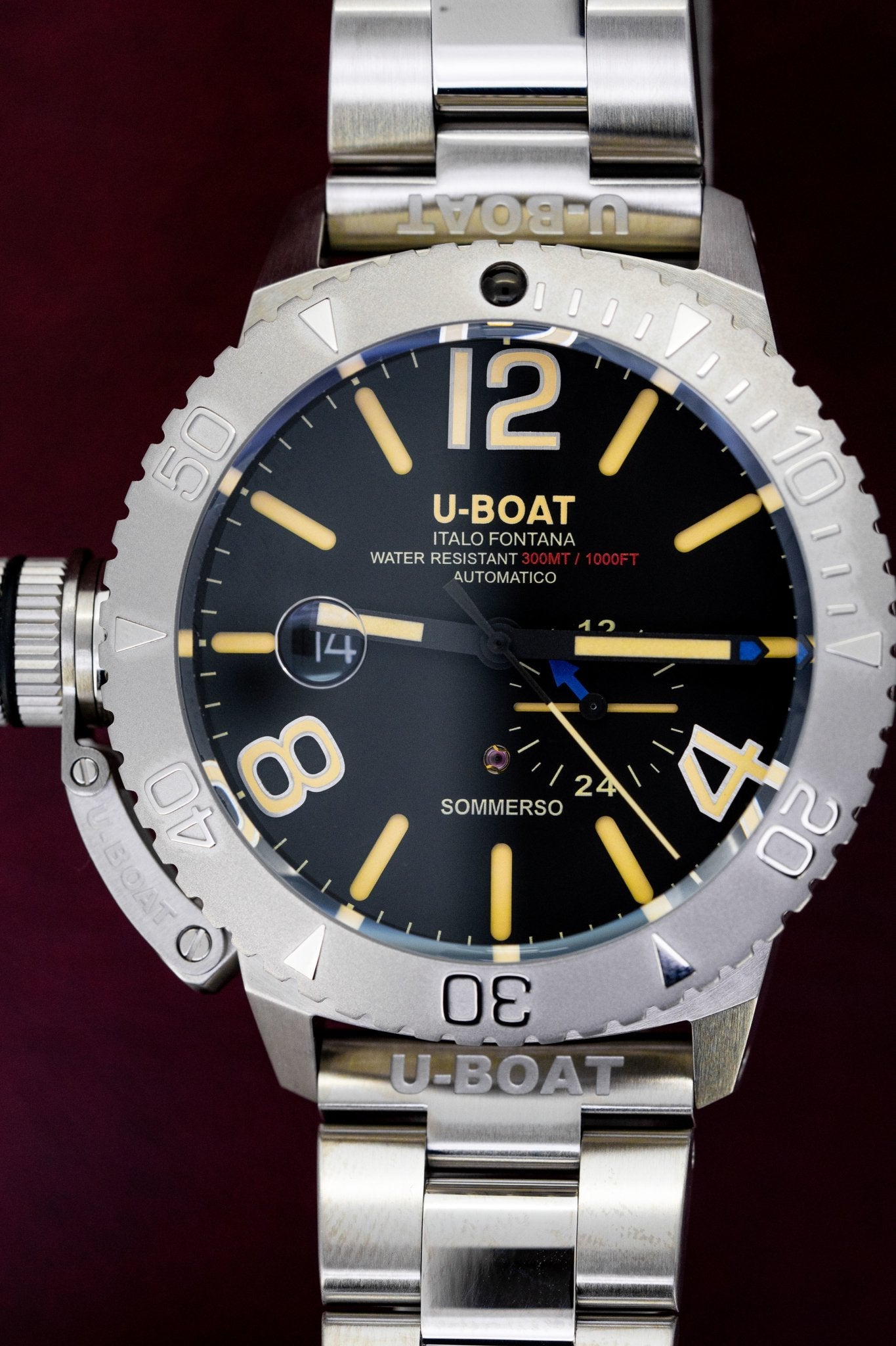 U-Boat Men’s Watch 46mm Sommerso Automatic Diver Steel