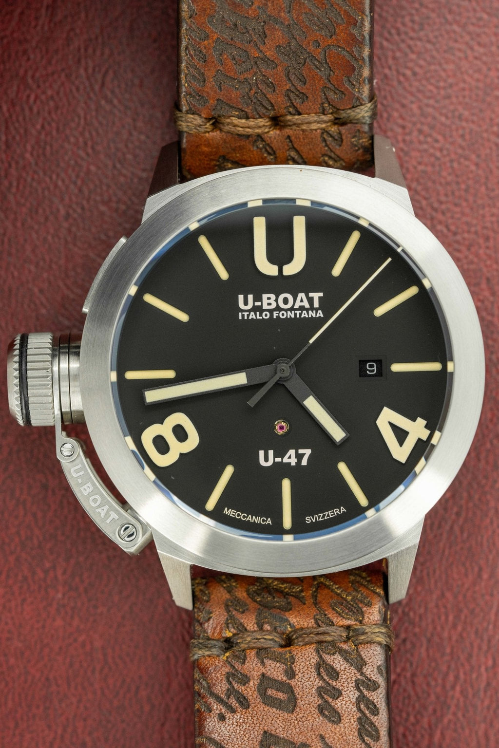 U-Boat Men’s Watch 47mm Classico U-47 Black Brown