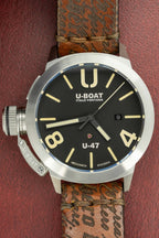 U-Boat Men’s Watch 47mm Classico U-47 Black Brown