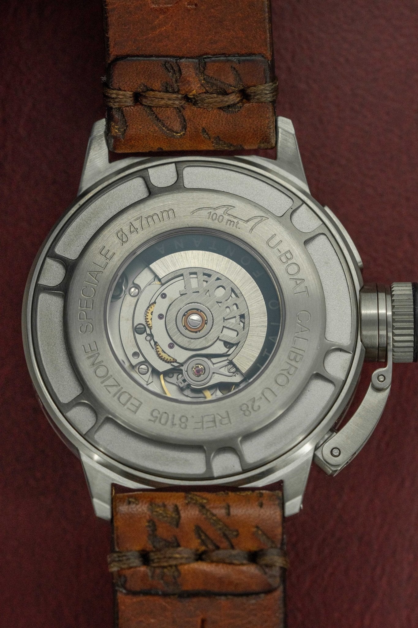 U-Boat Men’s Watch 47mm Classico U-47 Black Brown
