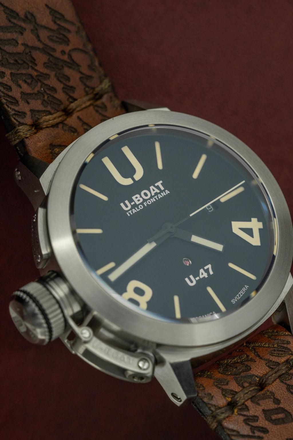 U-Boat Men’s Watch 47mm Classico U-47 Black Brown