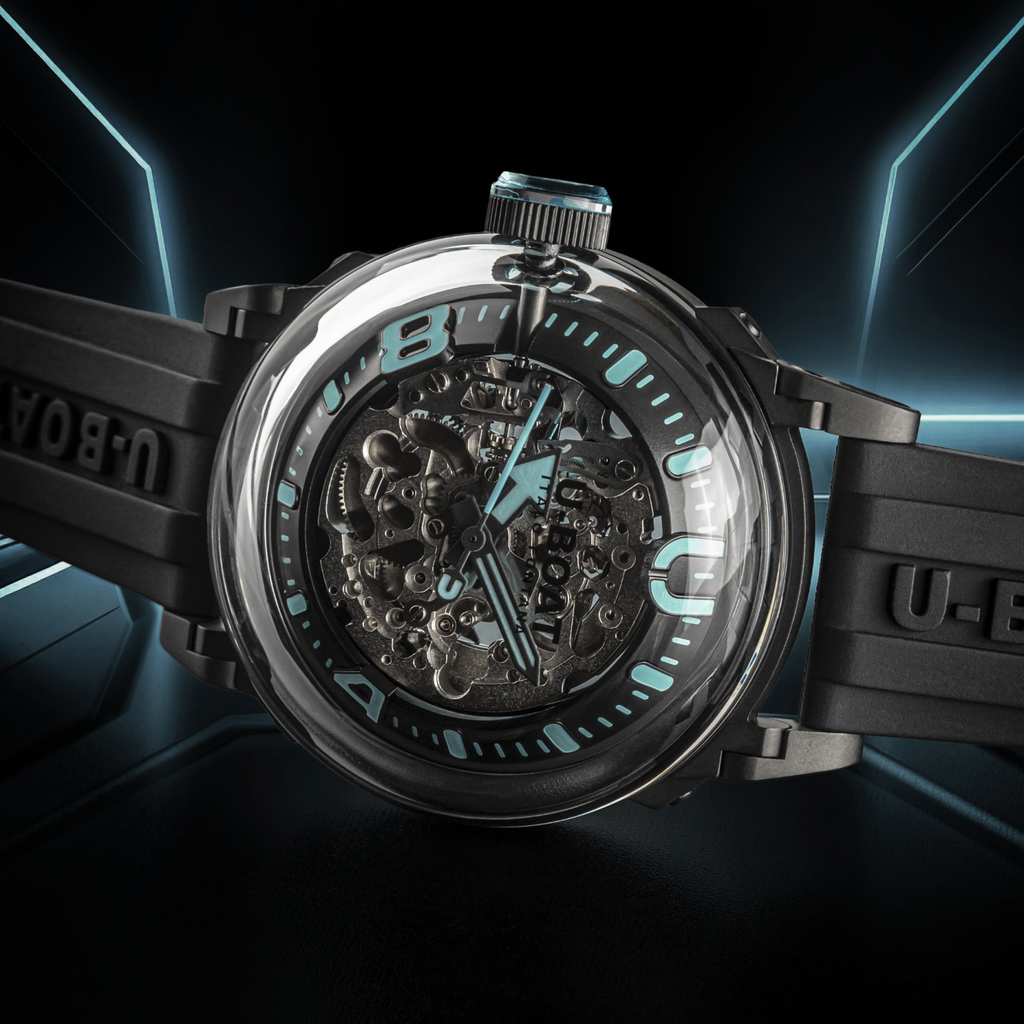 U-Boat U-65 Automatic Black Turquoise Skeleton Watch