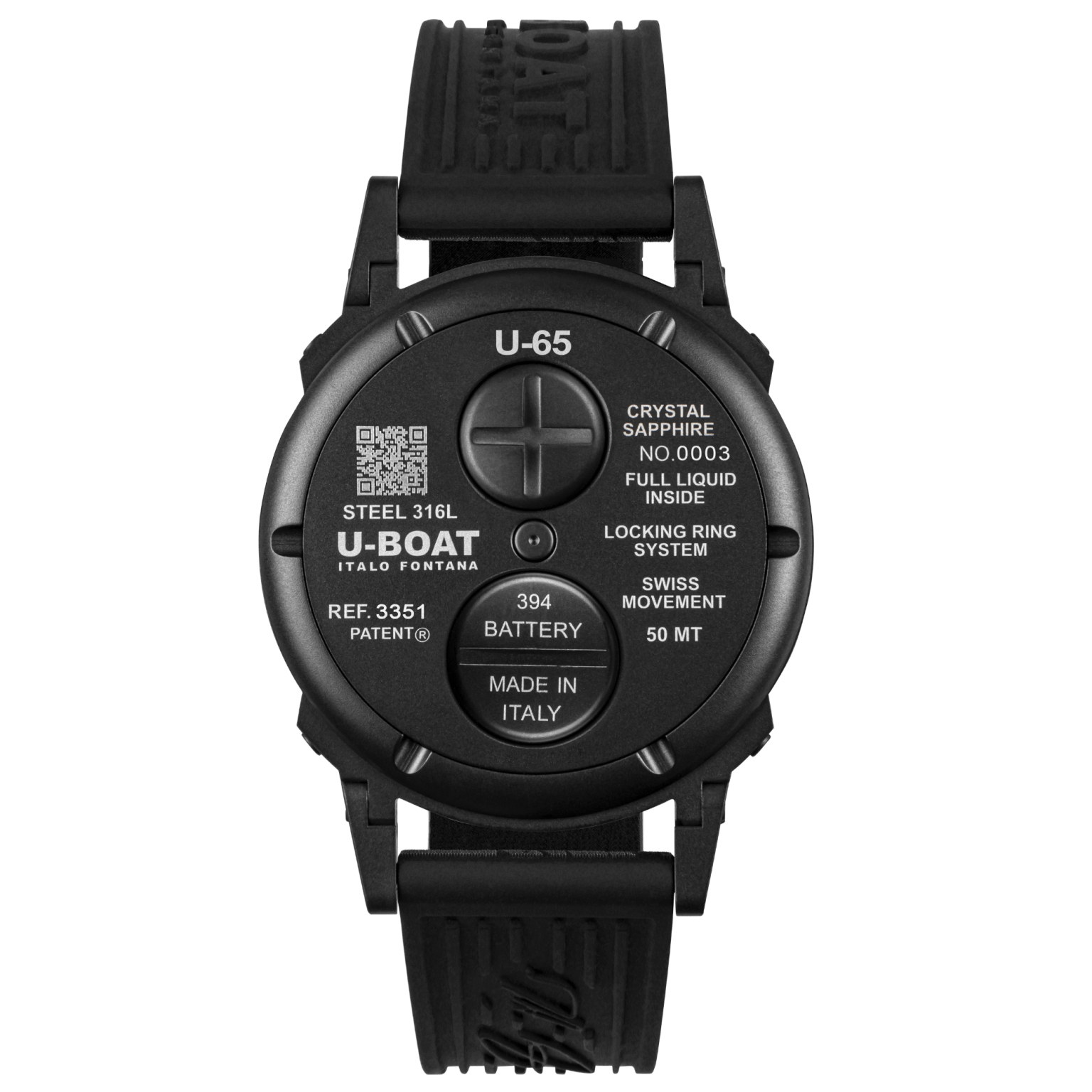 U-Boat U-65 Men's Black Green Watch