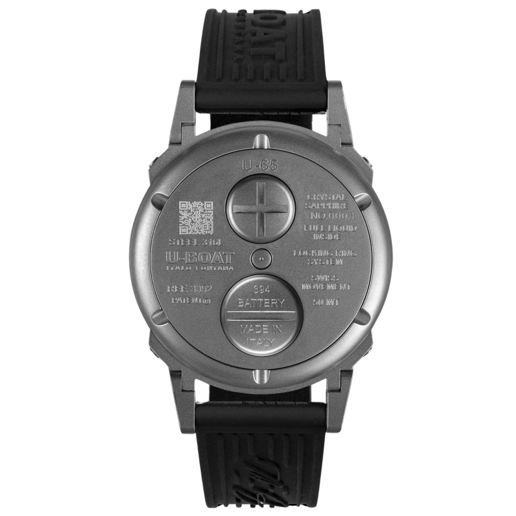 U-Boat U-65 Men's Black Turquoise Watch