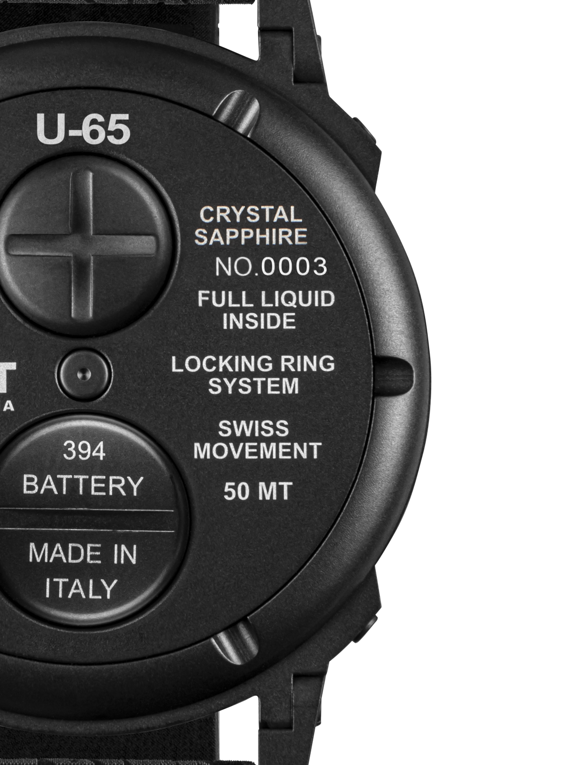 U-Boat U-65 Men's Turquoise Black PVD Watch