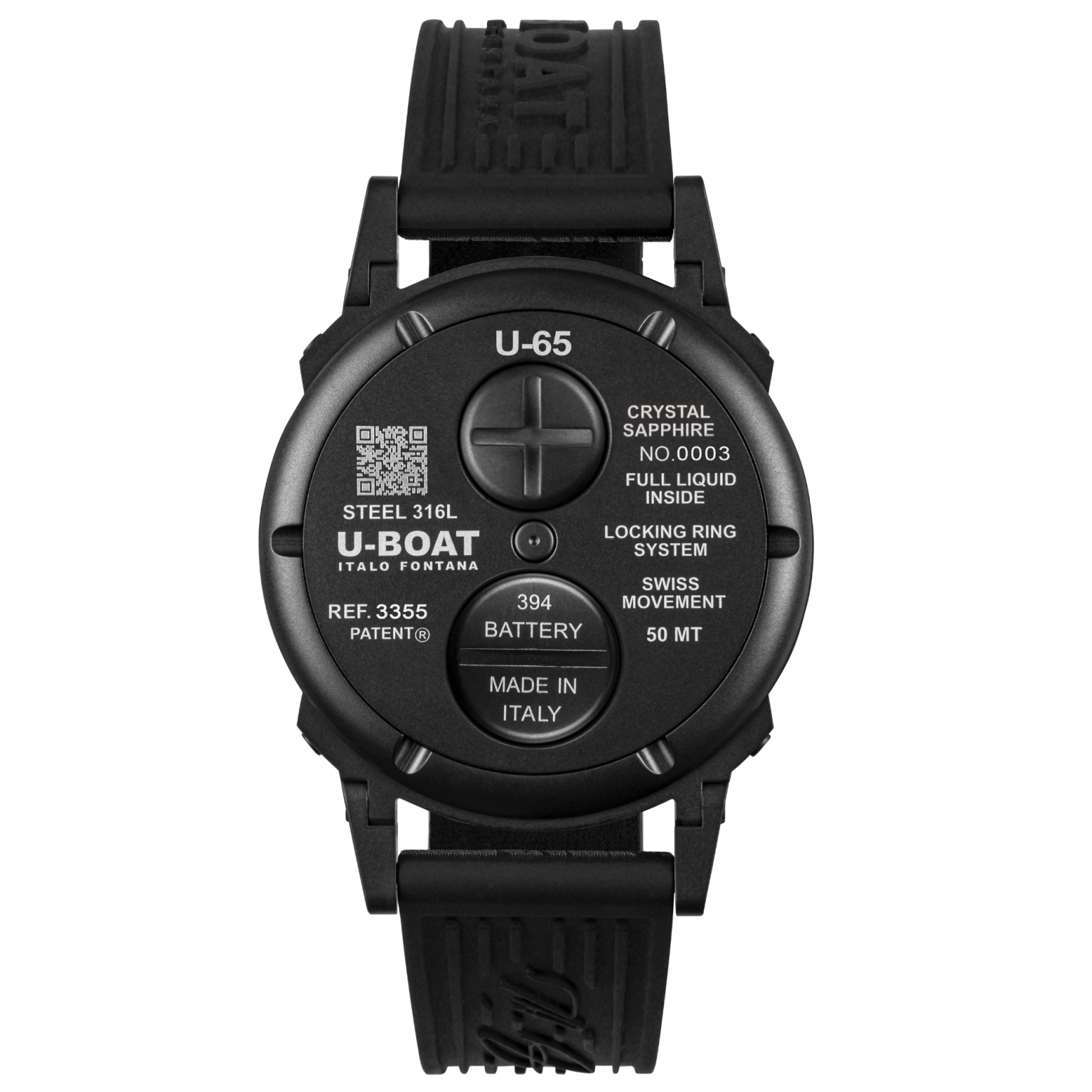 U-Boat U-65 Men's Black PVD Stainless Steel Watch